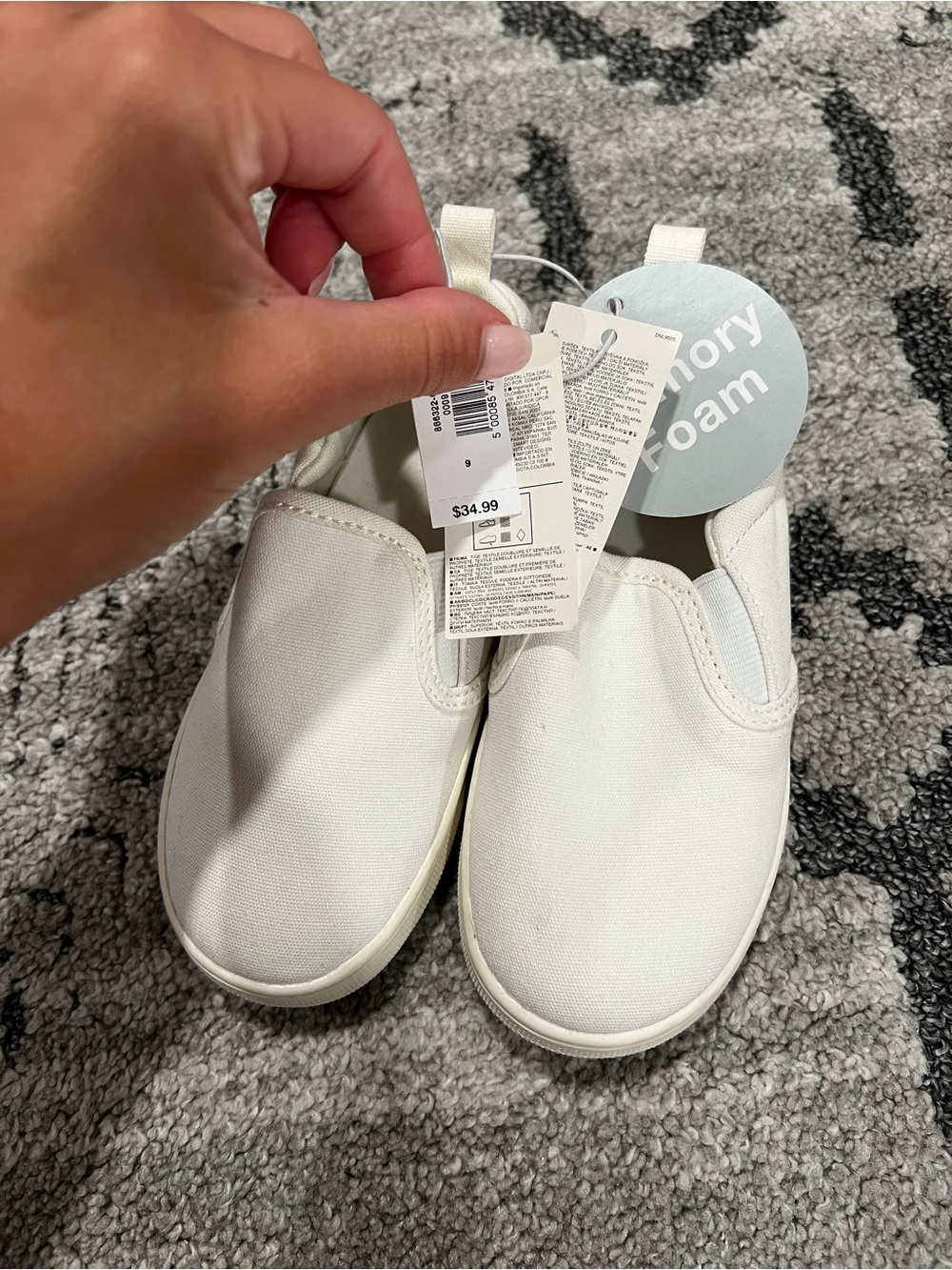 GAP Kids White Slip-On Memory Foam Sneakers